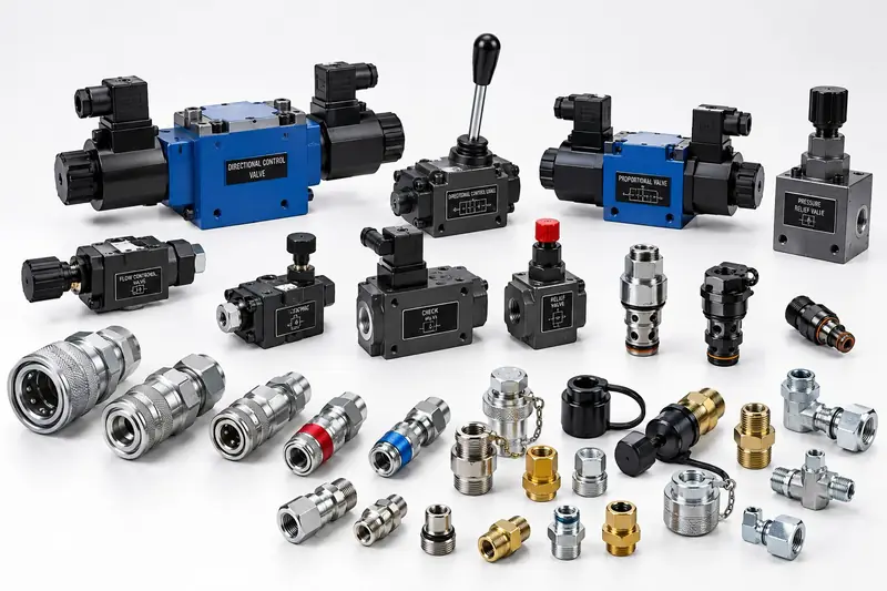 Hydraulic valves, couplings and fittings